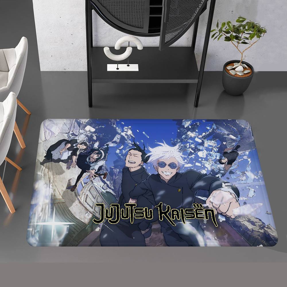 Anime Jujutsu Kaisen Bathroom Mat Anti-slip Absorb Water Long Strip Cushion Bedroon Mat Welcome Doormat