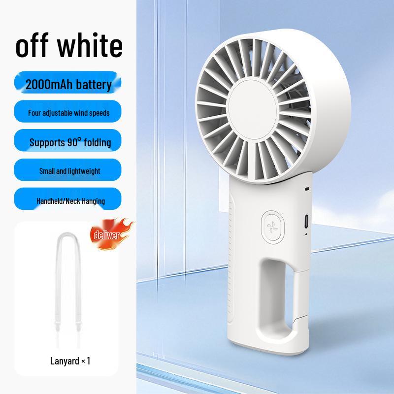 2026 USB Neck Hanging Portable Handheld Fan with Carabiner 74*36*160MM