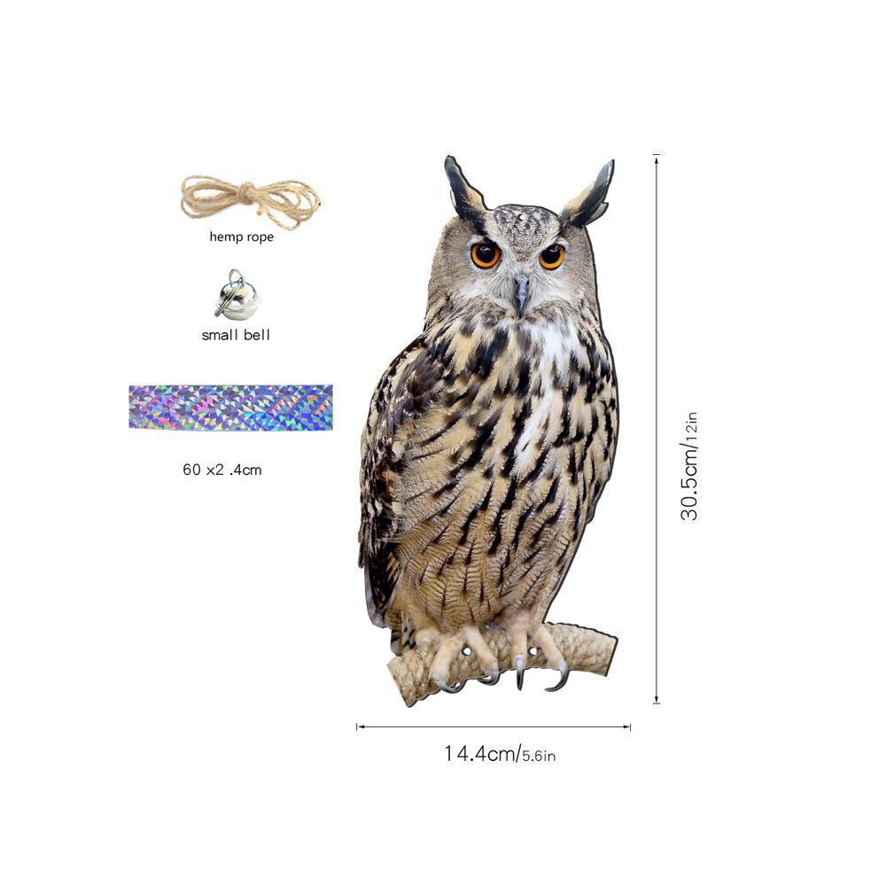 

QN001 Owl Bell Pendant: Outdoor Bird-Repelling Wind Chime for Gardens, Orchards, and Pastoral Decor.