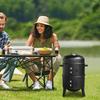 Vertical Charcoal Smoker with Air Vent BBQ Smoker Grill 2 Access Doors 3-in-1 Portable Vertical Grill Cooker for Party Camping