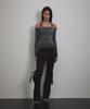 Bunteu Eyelet Halter Long Sleeve (Charcoal)