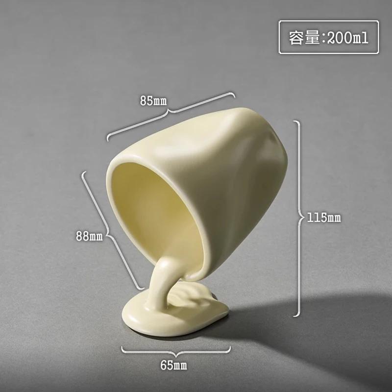 200ML Creative ceramic mug inverted teacup tea set latte mug cute stereo cup milk cup coffee mug restaurant home holiday gift 200ml