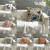 Butterfly, Bird And Flower Print Pillow Case Cotton Linen Fabric Square Zipper Pillowcase Home Decorative Living Room