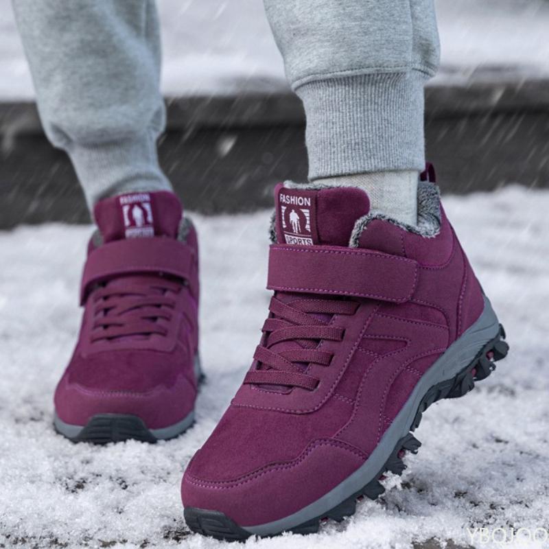 Fashion Winter women's high top thick plus size cotton shoes simple comfortable cold resistant warm daily winter women's boots