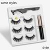 New 3 Pairs Normal Magnetic Eyelashes 5 Magnet 3D Mink Eyelashes Set With Eyeliner Tweezers Natural False LashesMakeup