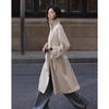 Women's Academy Style Cotton Double-Breasted Long Trench Coat