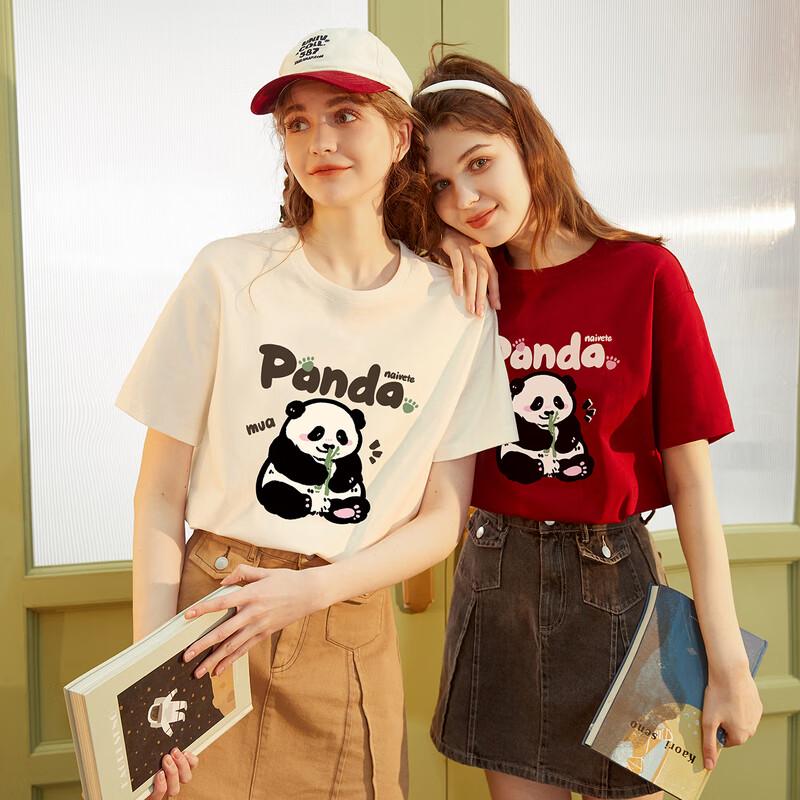 TonLion 2025 Women s Panda Print Short Sleeve T-Shirt S
