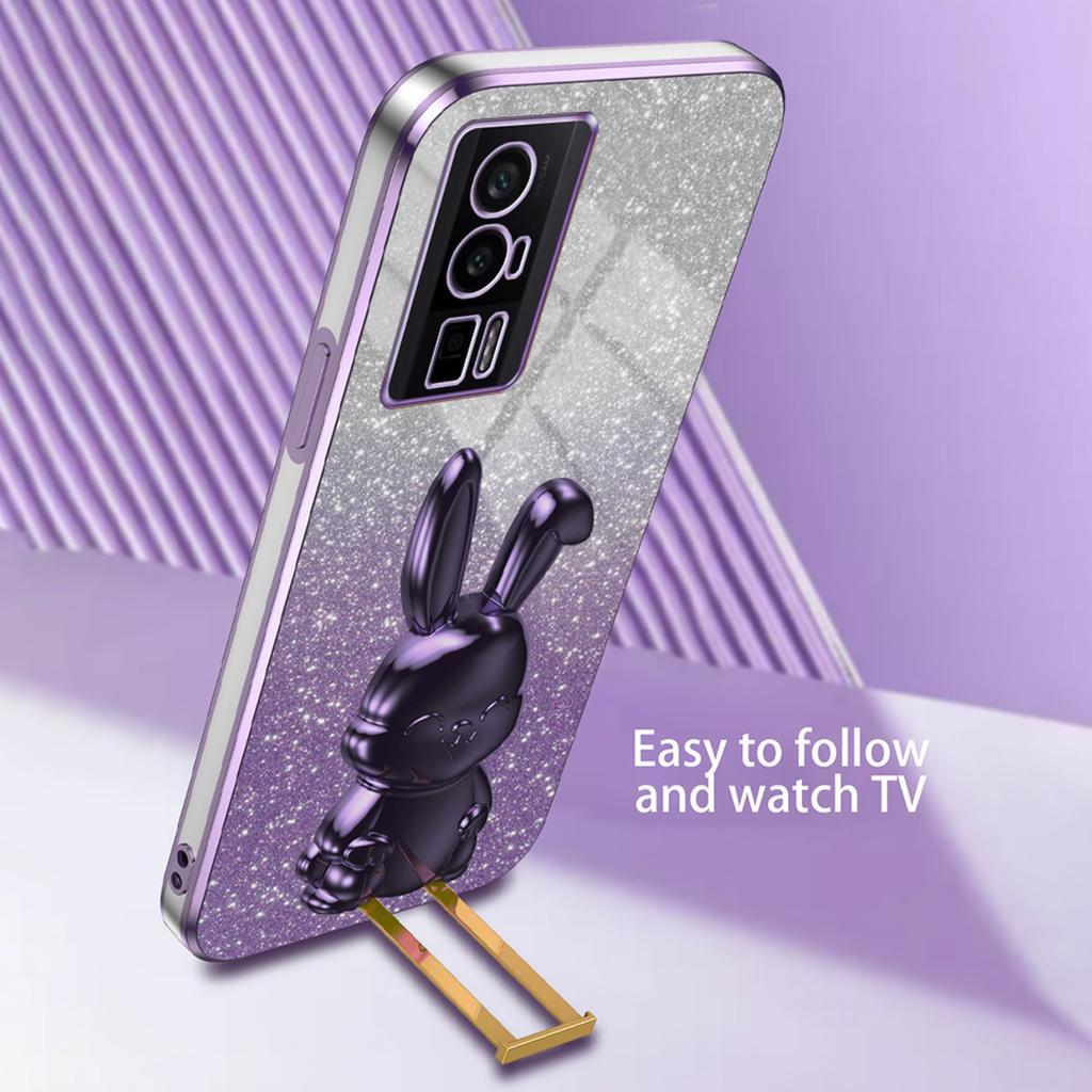 For Xiaomi Redmi K60 5G/K60 Pro 5G Kickstand Case Cute Rabbit Shockproof Slim Phone Cover