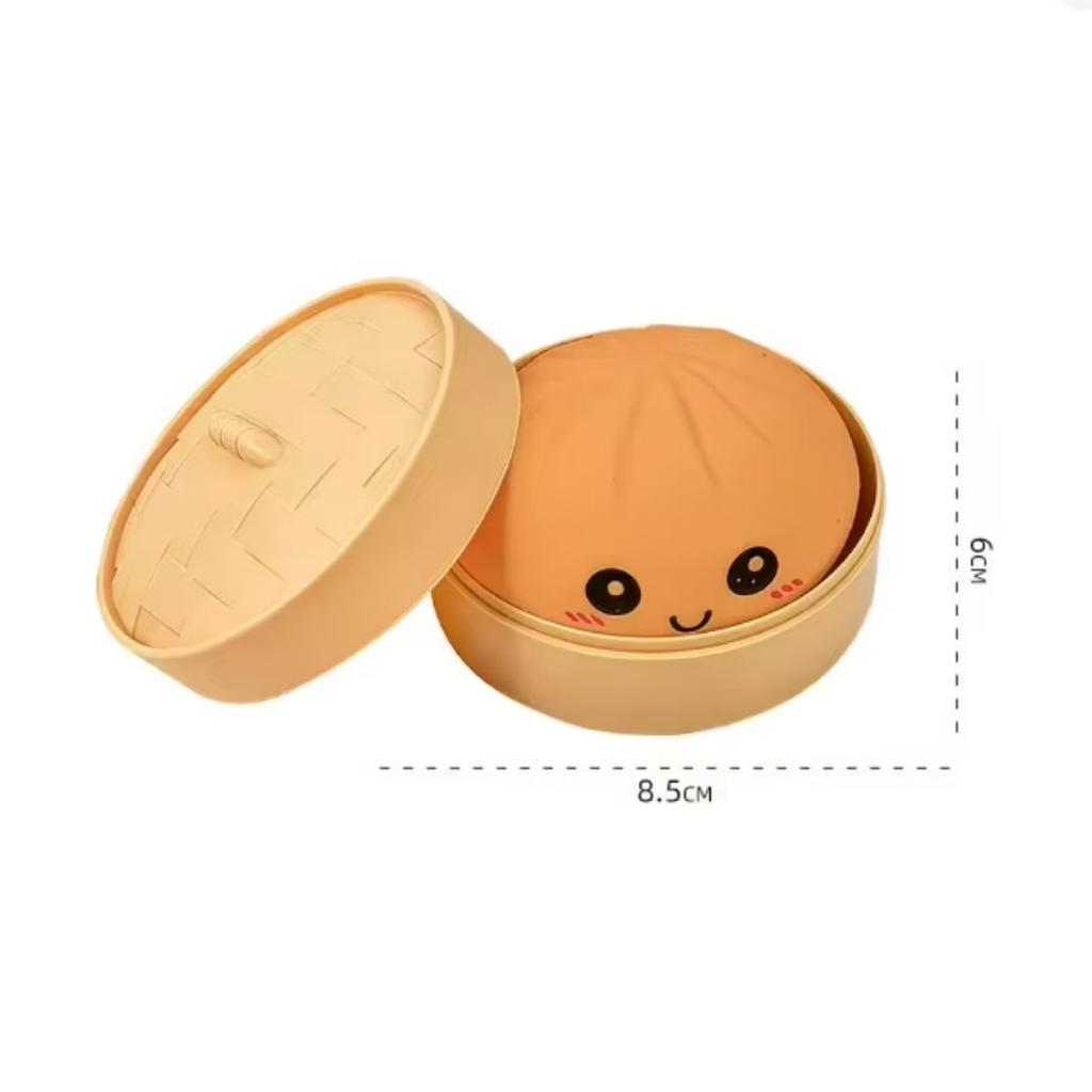 Simulation Dumpling Squishy Rebound Soft Squeeze Stress Ball With Bamboo Steamer Box Anti-Stress Toy Sensory For Creative Gift