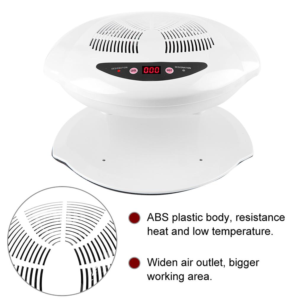 Hot & Cold Nail Dryer WarmCool Nail Polish Drying Fan Manicure Tool White