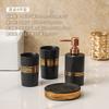 Exquisite Ceramic Lotion Bottle Soap Dish Mouthwash Cup Bathroom Set Household Large Capacity Shampoo Water Bottle Mouthwash Cup