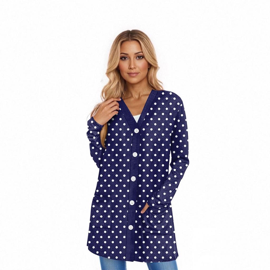 Women's Long Sleeve Cardigan Casual Jacket With Pockets Top