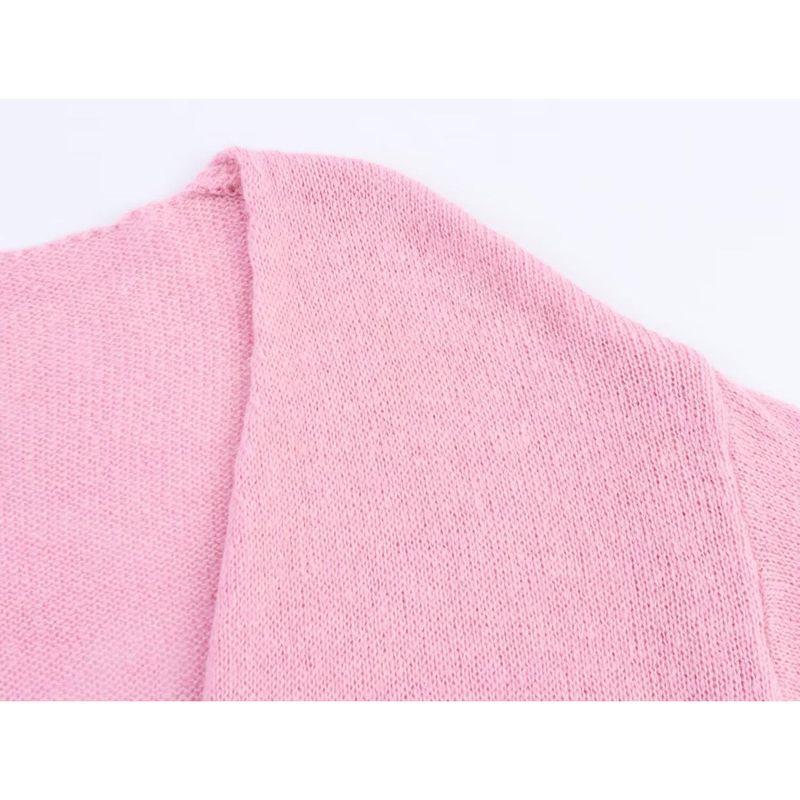 Kaslead New Women Clothes Western Style Fashion Simple and Versatile Fresh Solid Color Knit Cardigan