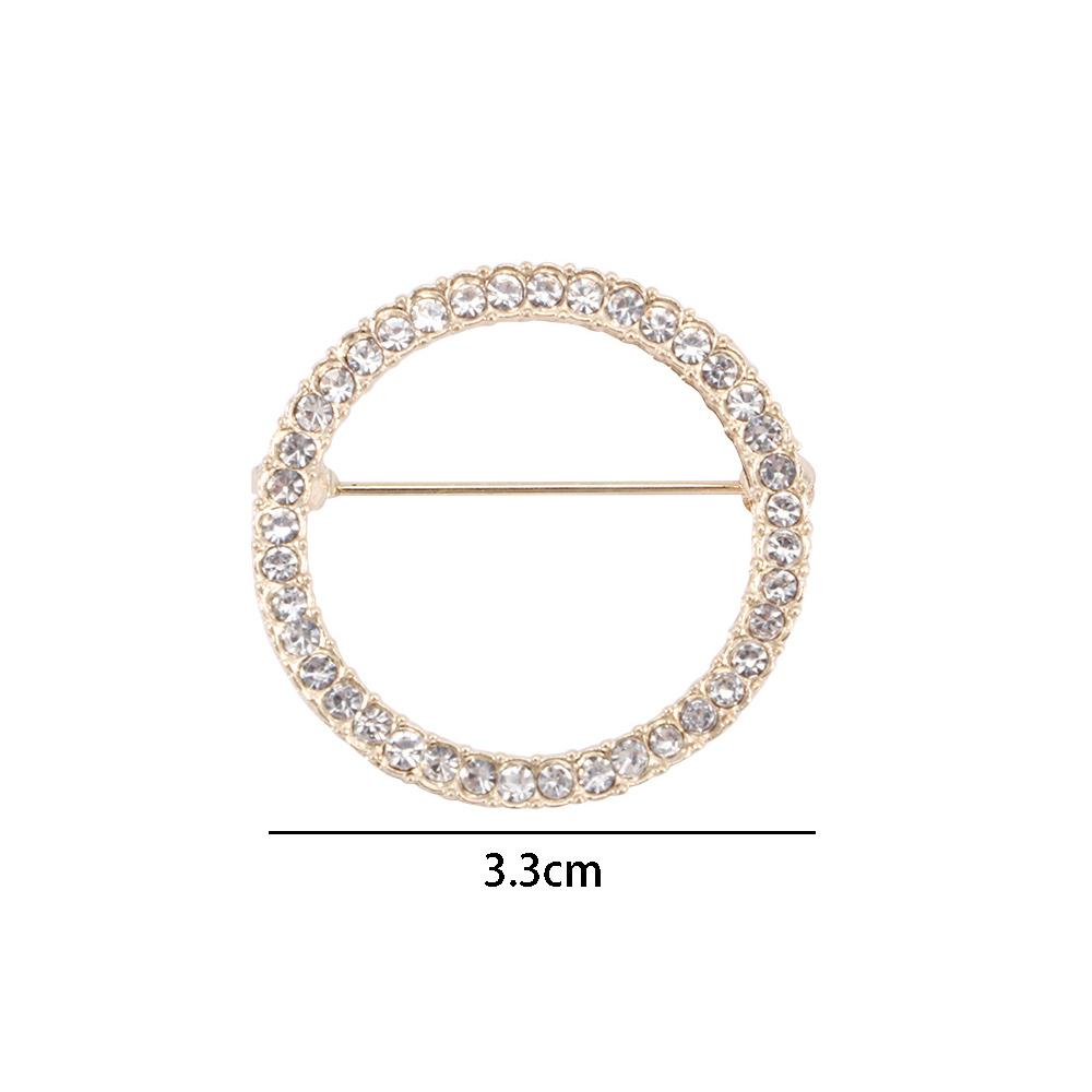 Silver Color Zinc Zinc Alloy Crystal For Women Men Round Circle Corsage Accessories Brooches Pins Jewelry