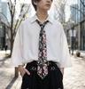 [HANG OVER] Men's Rose Tie - Floral Pattern Tie, Black, BusinessCasual, Stylish, Gift-ready, Silk-touch Polyester, 8cm Blade, tie2603-11