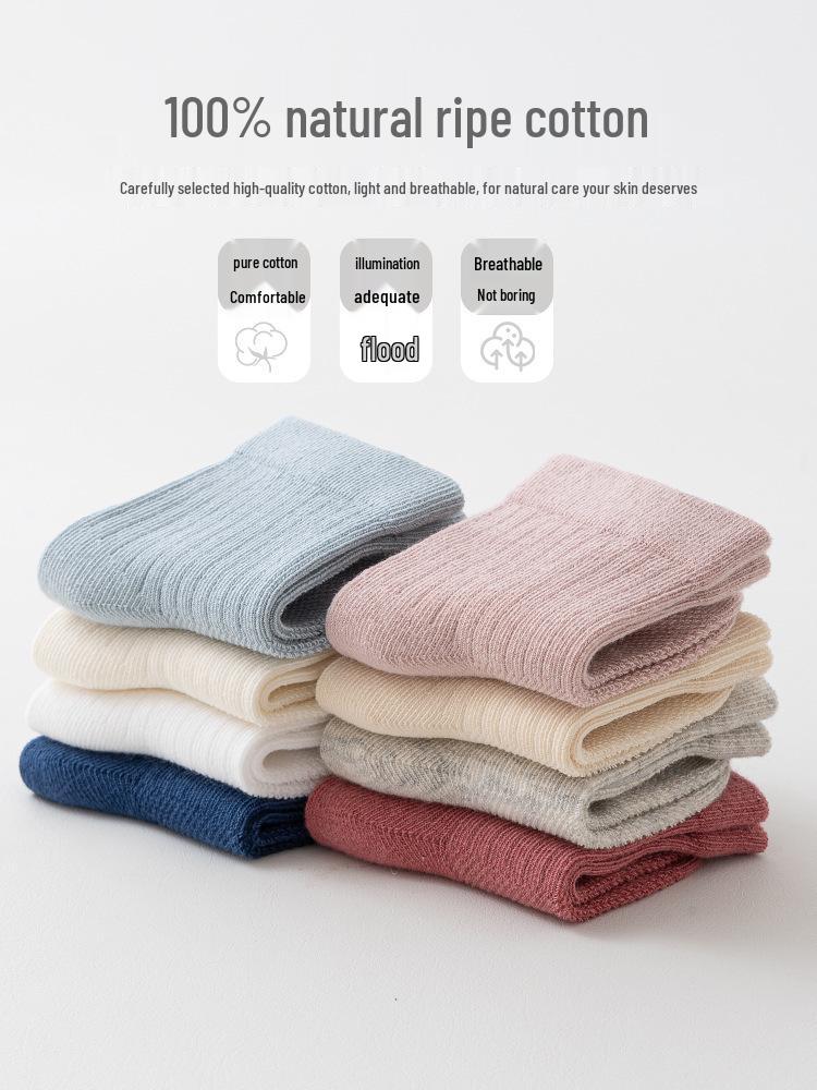 Pure Cotton Newborn Baby Socks - Seamless, Loose Cuff for Boys & Girls