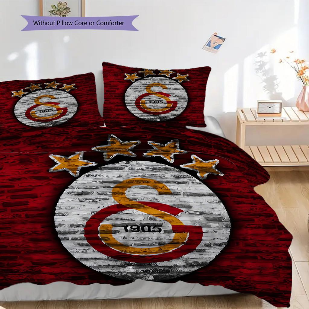Set Copripiumino Trapuntato con Fantasia Galatasaray S.K. Federe Decorazione per la Casa Regalo di Compleanno (1 * copripiumino + 2 * federa, senza nucleo)