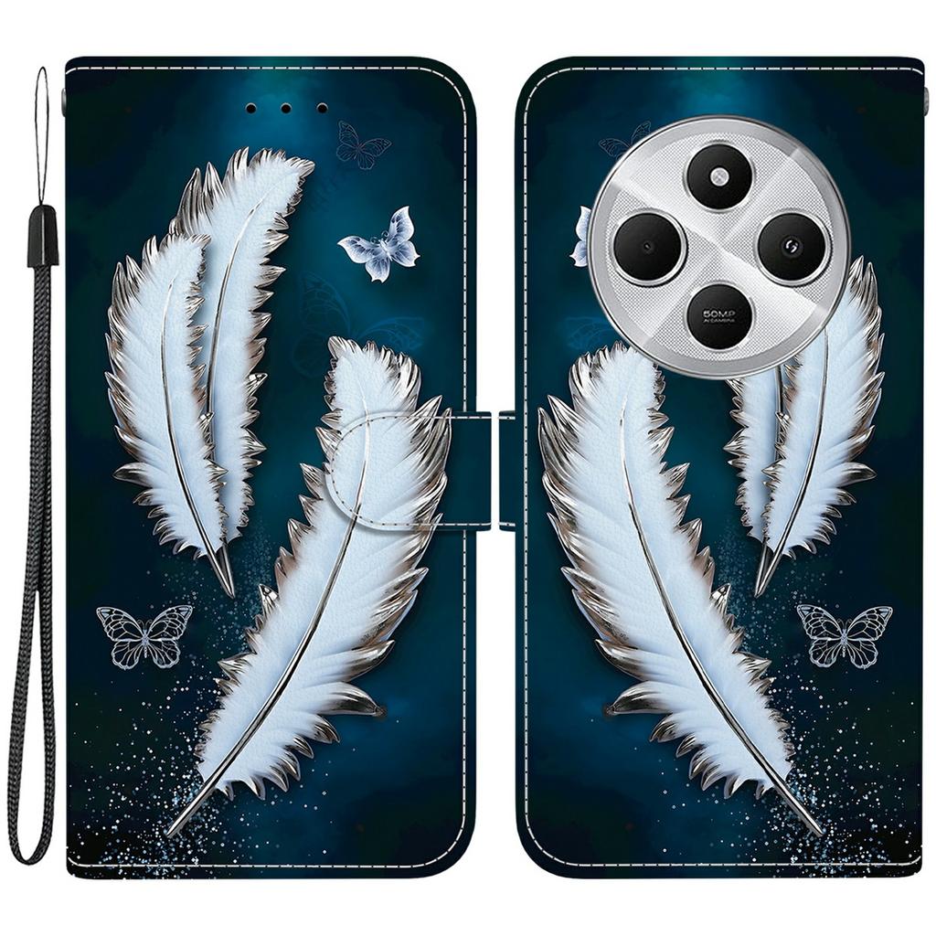 Phone Case For Xiaomi Redmi 14C 4G/Redmi 14R 5G/Poco C75 4G Pattern Printing Leather Flip Wallet Cover with Lanyard