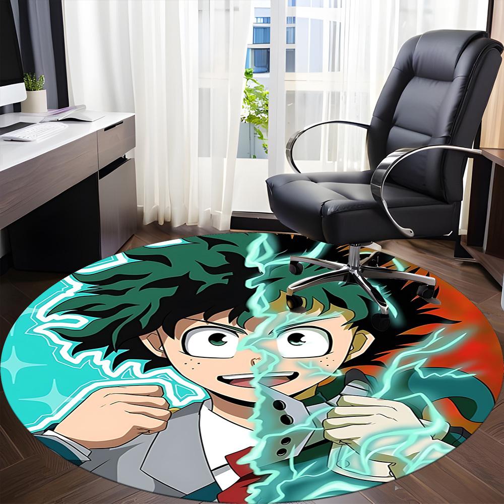 1pc My Hero Academia Chair Carpet for Office Non-Slip, Soft & Comfortable, Carpet for Office, Gaming, Lightweight Round Floor Mat Yy251021013