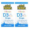 iHerb Natural Factors Children's Vitamin D3 Drops, Unflavored, 10mcg (400 IU), 0.5 Fl Oz (15ml) - 2 Pack