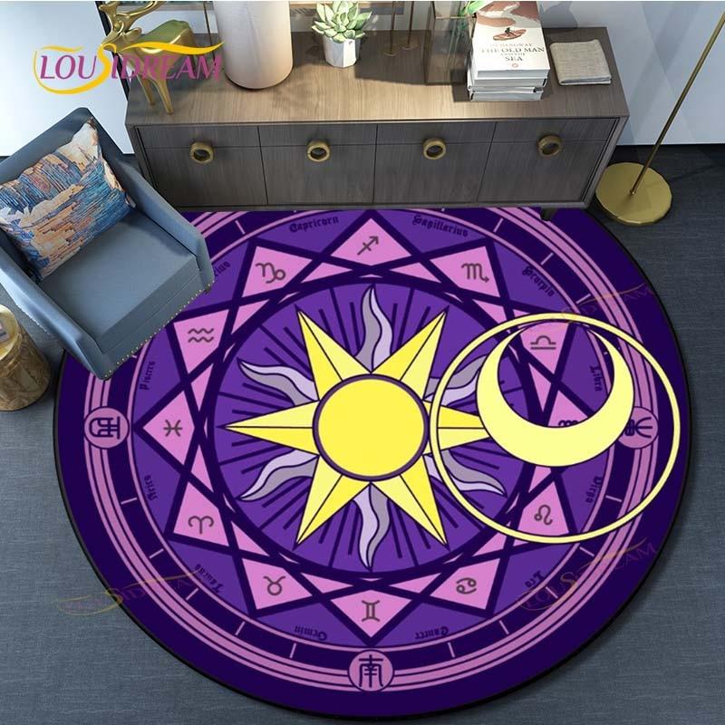 

Мультяшный игровой коврик, карточный захватчик Сакура Киномото, магический круг, коврики-головоломки, детский круглый ковер 60cm