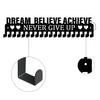 Metal Medal Rack 'Dream Believe Achieve Never Give Up' Iron Medal Holder Wall-Mounted Universal Medal Hanger Home Decor
