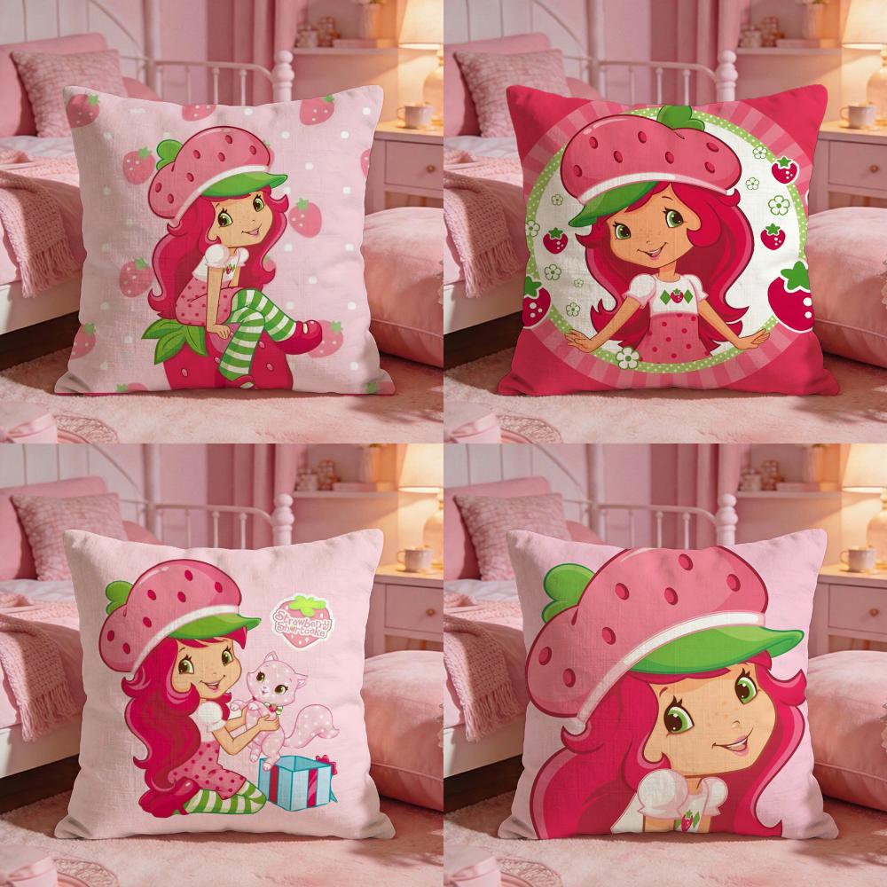 sStrawberry Shortcake Cushion Cover Premium Comfort Reversible Pillow Cove Two in One Design for Any Room Car Interior