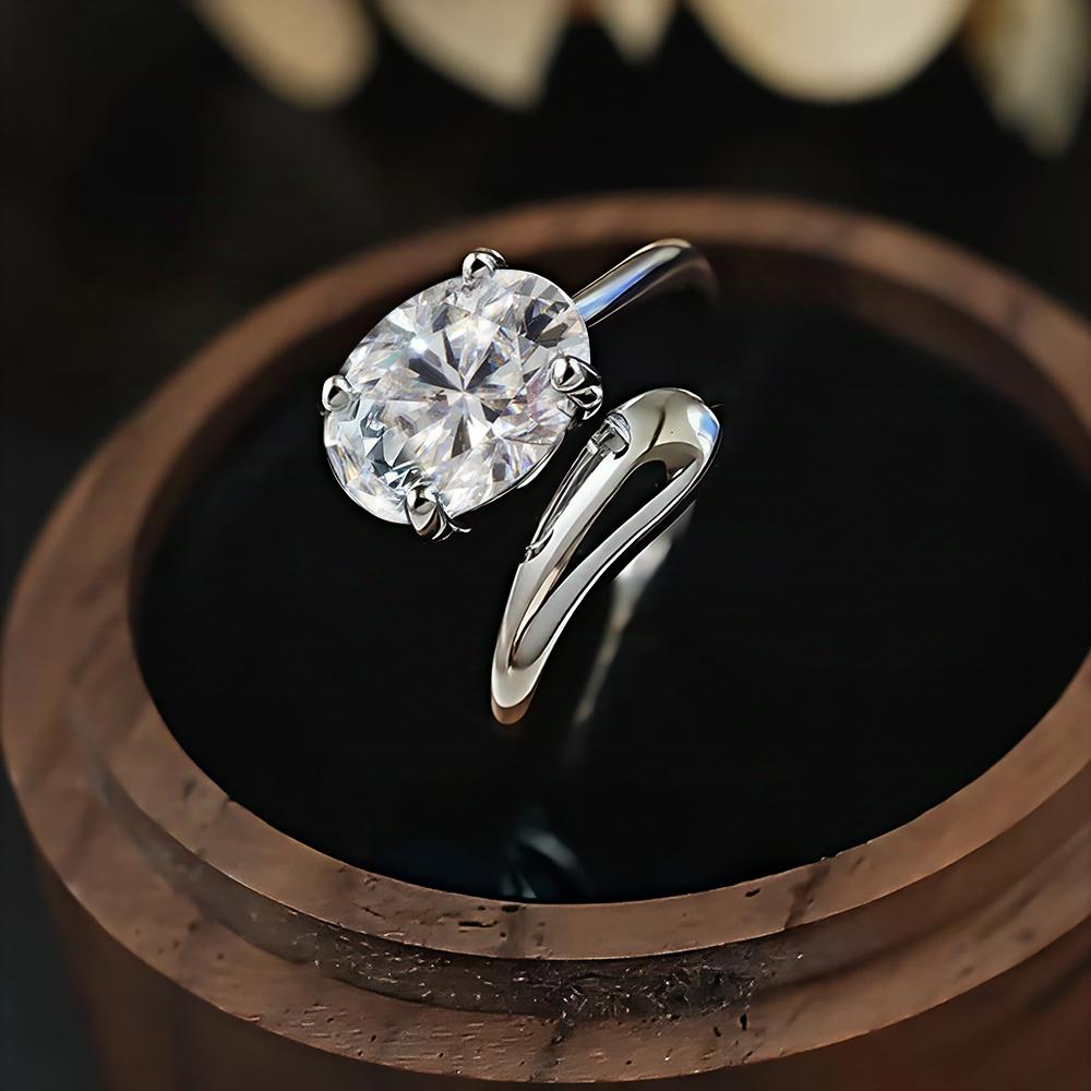 

Изысканные кольца с муассанитом - с покрытием для женщин, регулируемые кольца-твист, высококачественное свадебное кольцо, изысканные ювелирные изделия, подарки resizable