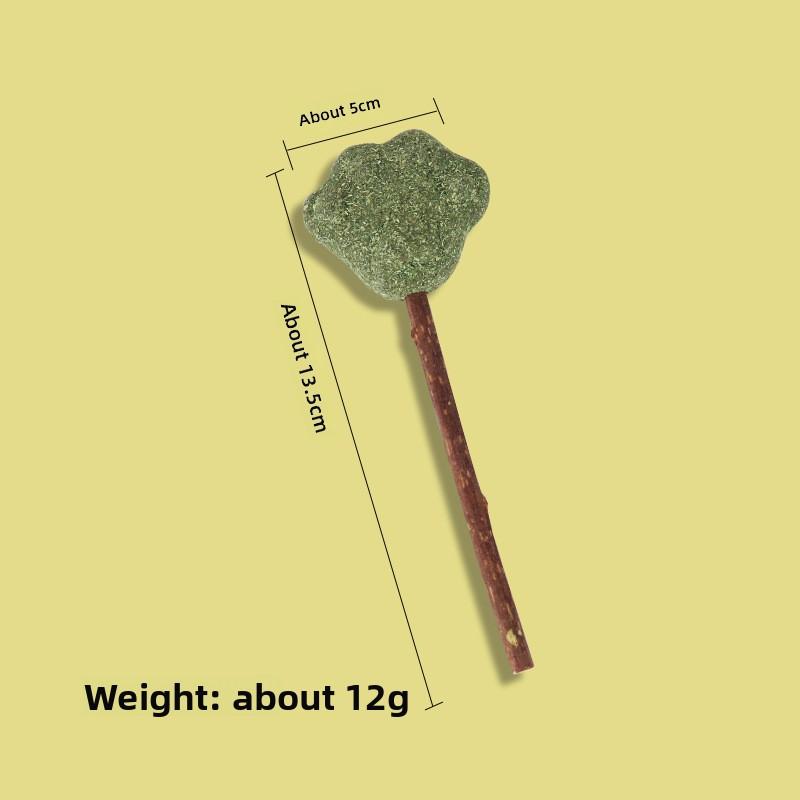 Cat Mint Lollipop, Teeth Cleaning and Grinding Wood Aster Stick, Cat Mint Feather Self-amusement