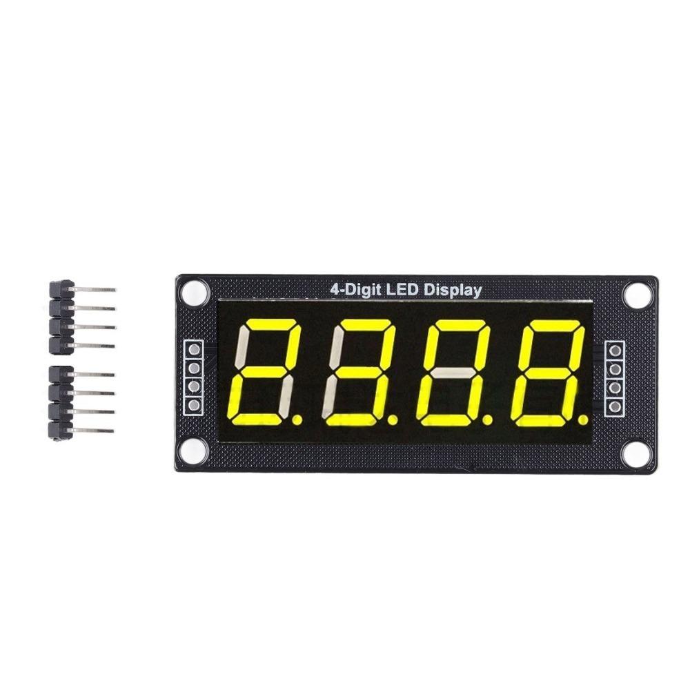 4Pcs 0.56 Inch Digital Tube LED Display 4 Bits 7 Segments TM1637 LED Display Digital Tube 5V Plug and Play PCB Clock Module