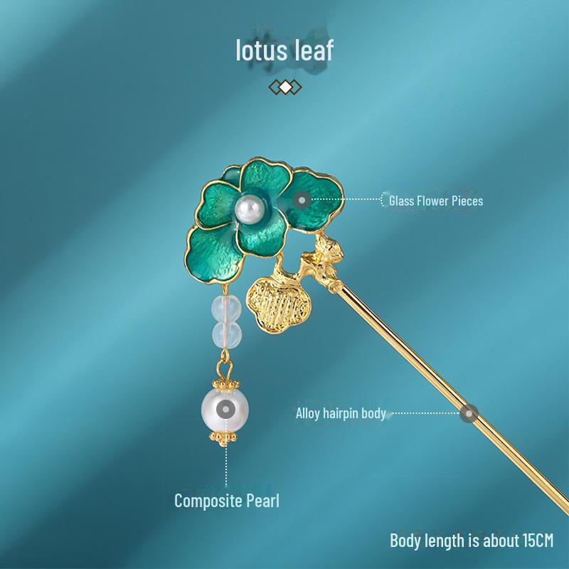 Ancient Style Metal Hairpin with Tassel - Modern Hanfu Headdress for Daily Wear