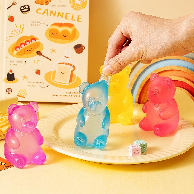 

Jelly Bear Squishy Toy, Soft Elastic Anti-Stress Squeeze Toy, Portable Hand Fidget for Daily Relaxation
