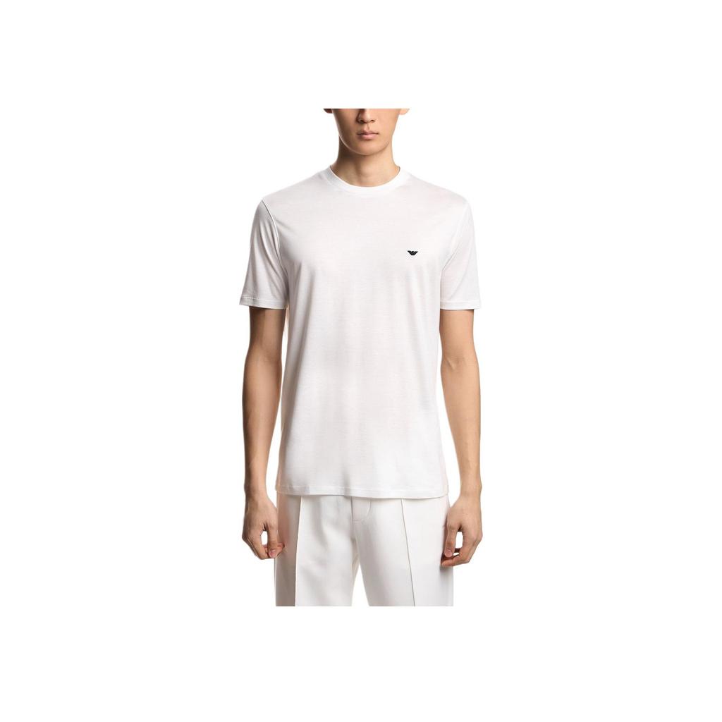 Emporio Armani Lycra Blend Knitted 3D Embroidered Crew Neck Short Sleeve T-Shirt Men tops EM004592-AF13747-U0003