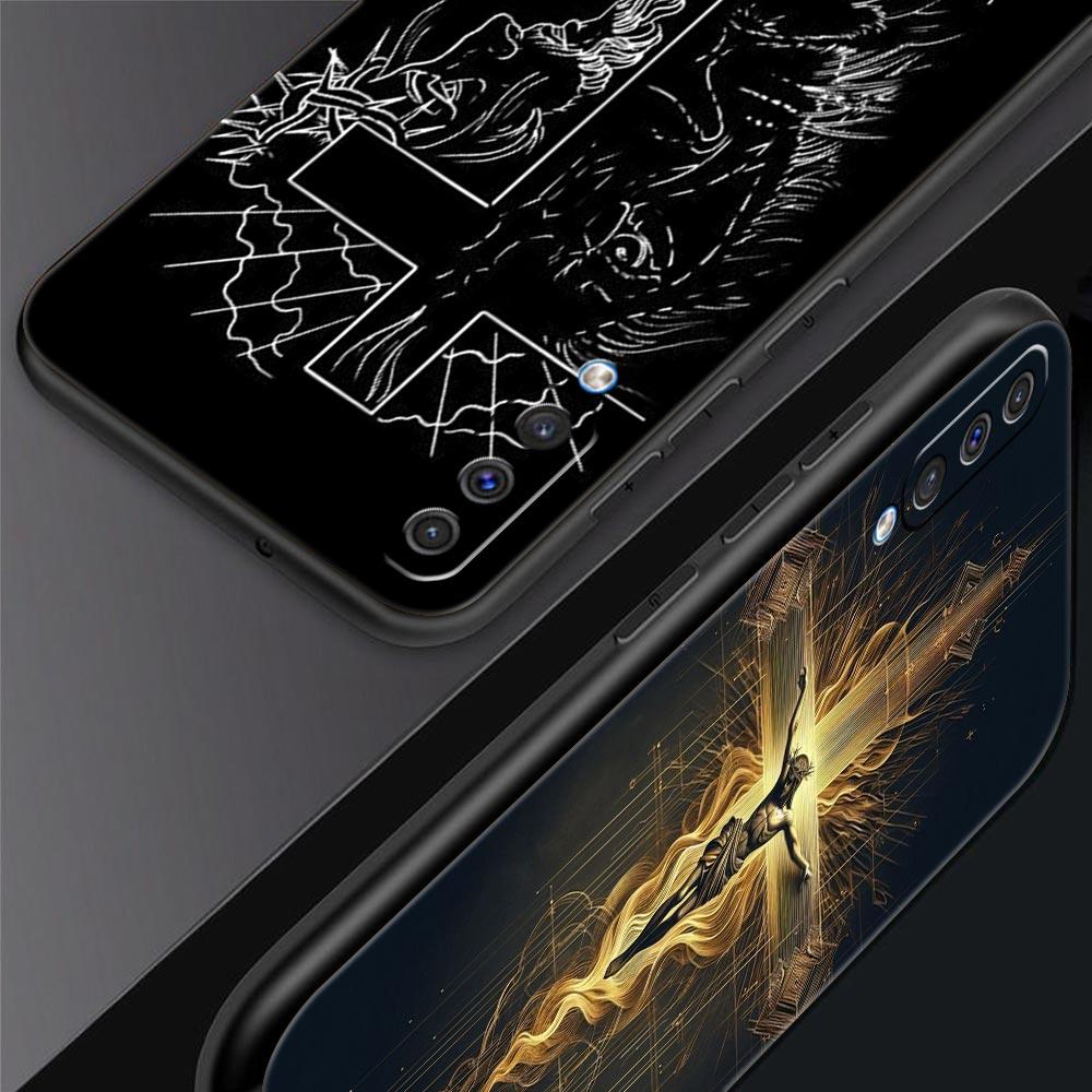 Cross Pattern Element Design Phone Case for Samsung Galaxy A56 A36 A26 A16 A34 A24 A42 A22 A20 A12 A40 A30 A10 5G Soft TPU Cover