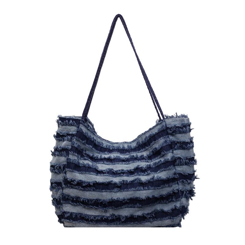 Women's Denim Commute Shoulder Bag: 2026 Spring Casual Fashion Tote with Large Capacity