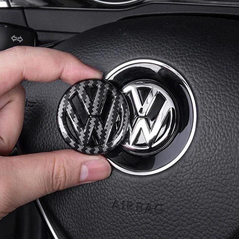 qwe3For VOLKSWAGEN VW Car Interior Steering Wheel Emblem Badge Stickers Accessories For Volkswagen GTI R-Line R Polo T5 Golf Passat