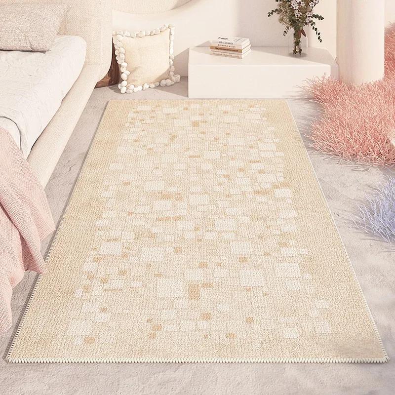 

Colorful Geometric Bedside Carpet Cute Girl Decorative Rug Soft Striped Room Rugs Non-Slip Machine Washable Living Room Carpets 60*90cm