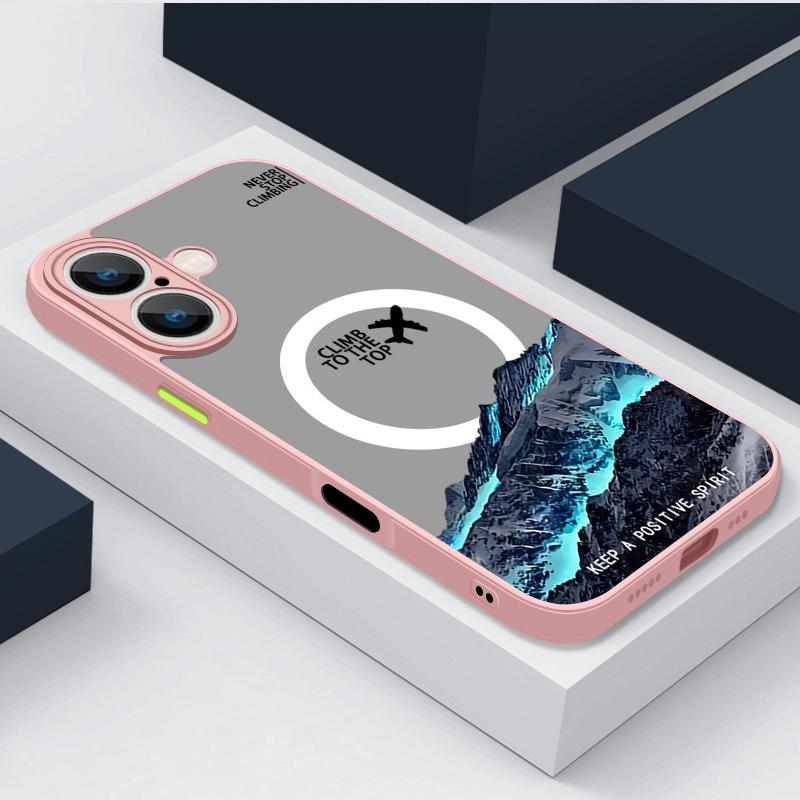 Schneebedeckter Berg Flugzeug Handyhülle Für iPhone 17 16e 15 16 Pro Max 14 13 12 Pro Air Magnetisch Für Magsafe Kabelloses Laden Abdeckung