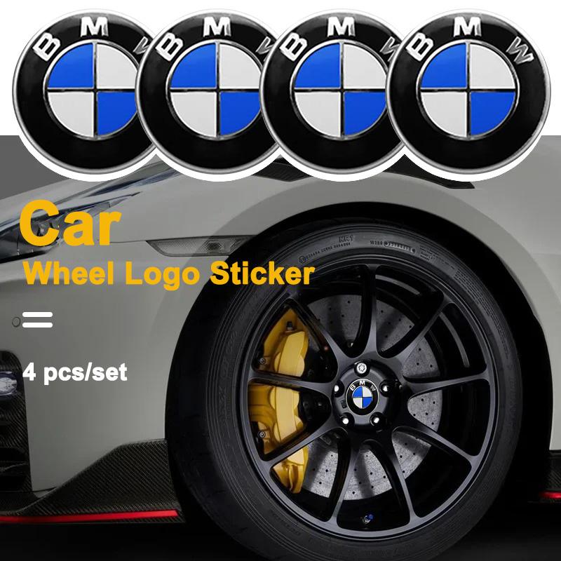 Car Sticker High Quality 56mm 60mm Polished Wheel Center Stickers Strong Adhesive No Residue Hub Caps Badge Decals For BMW