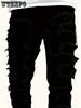 Design Durável, Jeans Masculino Slim Fit Bordado - Denim Elástico, Estilo Casual, Lavável à Máquina - Perfeito para Todas as Estações