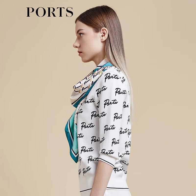 

PORTS Women s Color-Block Logo Jacquard Knit Top XL