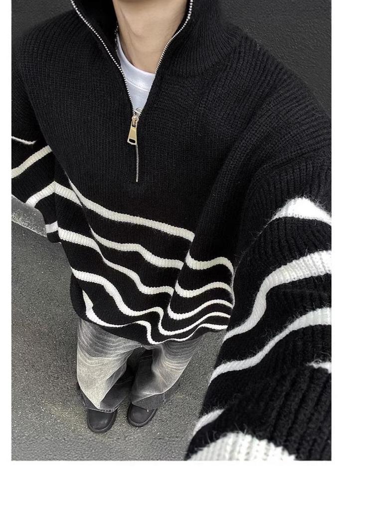 Unisex 2026 Japanischer Vintage Pullover - Herbst Retro BF Stil, Weicher Flauschiger Reißverschluss Pullover Strickware
