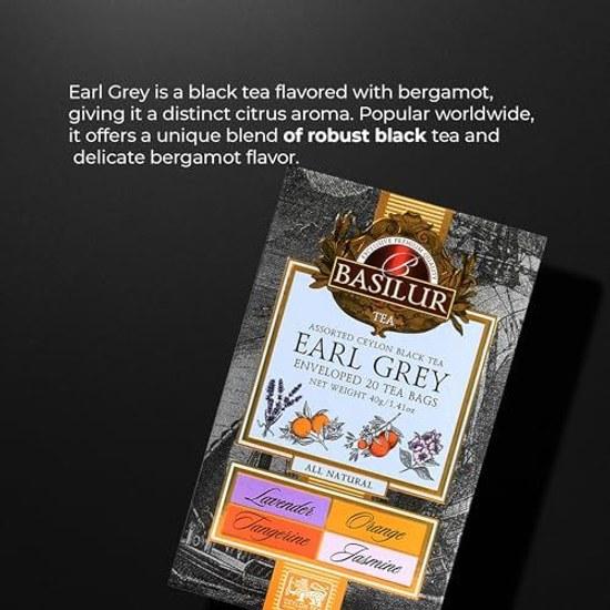 Basilur TeaEarl Grey Assortment (20 Tea bags)Individually wrappedCeylonCold brewIced teaSmall giftPremium72170