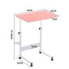 Height Adjustable Mobile Side Laptop Desk with Wheels Foldable Overbed Bedside Table Shipped from UK