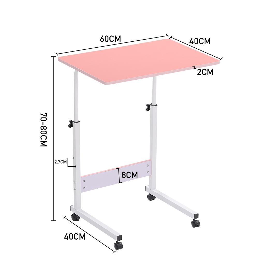 Height Adjustable Mobile Side Laptop Desk with Wheels Foldable Overbed Bedside Table Shipped from UK