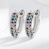 2026 Fashion New Ear Accessories Earrings Mixed Color Design High Sense Niche Fashion Zircon Rainbow Ear Buckle Earrings