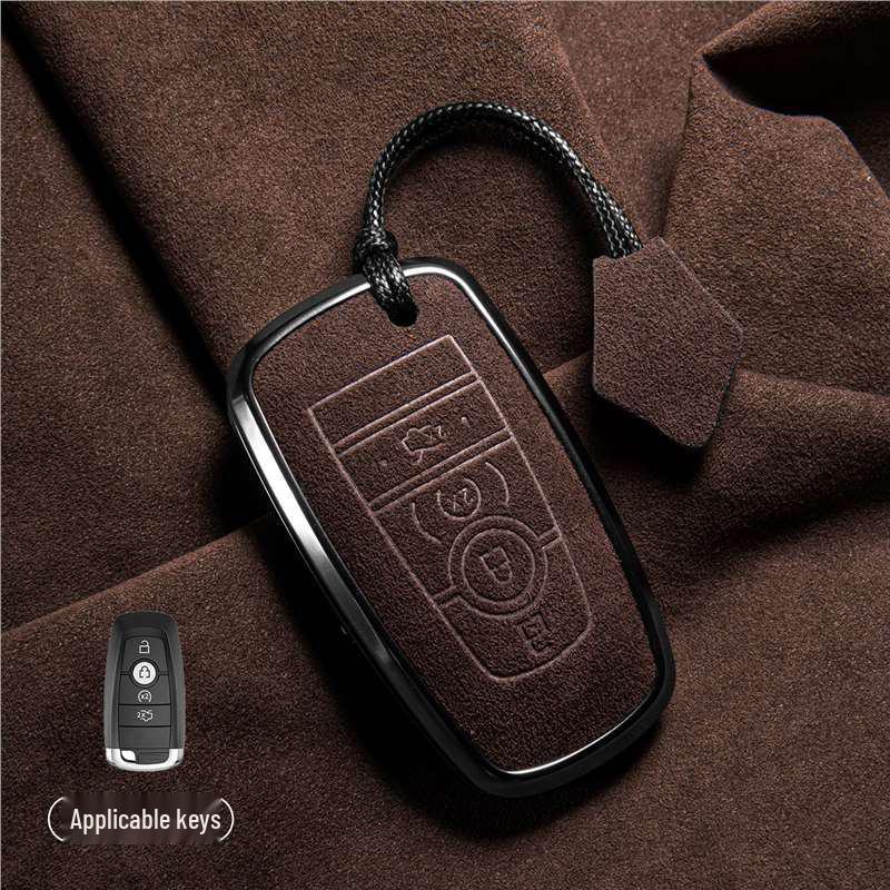 Luxury Suede Key Covers for Ford Explorer ST, Escape, Edge, 4WD, Mondeo, and EVOS