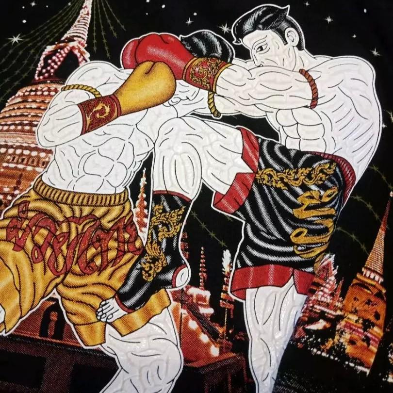 Muay Thai T-Shirt Kick Boxing 3D Print Vintage Training UV Protect Quick Dry Men Women Unisex Short Sleeve Round Neck MMA Mix Martial Art