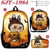 Anime School Bag Set 3 Piece, Wear-Resistant Waterproof Large Capacity Backpack Crossbody Bag Pencil Case, Kids Bookbag