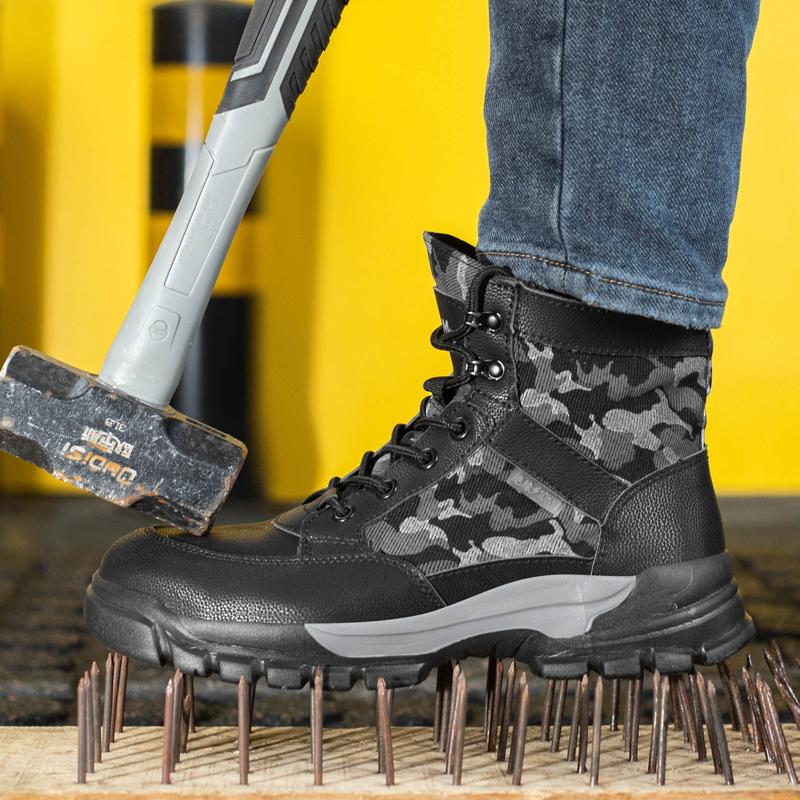 Autumn Winter Shoes Men Boots Indestructible Shoes Puncture-Proof Safety Shoes Men Work Boots Outdoor Hiking Shoes Protection